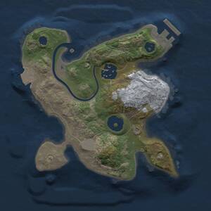 Thumbnail Rust Map: Procedural Map, Size: 2000, Seed: 1791025631, 3 Monuments