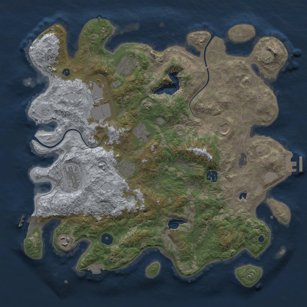 Rust Map: Procedural Map, Size: 4000, Seed: 1043863206, 15 Monuments
