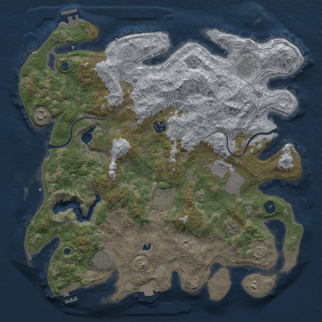 Rust Map: Procedural Map, Size: 4000, Seed: 20022025, 14 Monuments