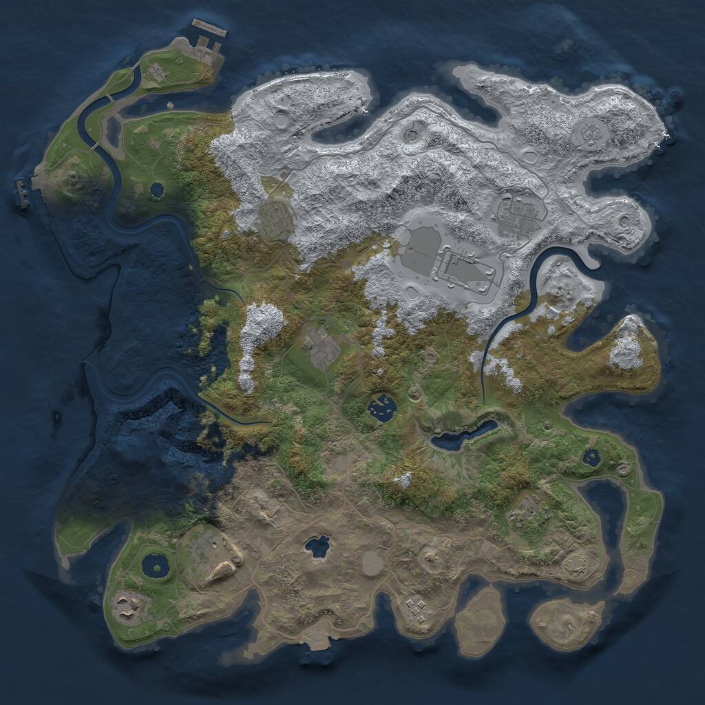 Rust Map: Procedural Map, Size: 4000, Seed: 20022025, 15 Monuments