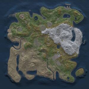 Thumbnail Rust Map: Procedural Map, Size: 3500, Seed: 488530671, 14 Monuments