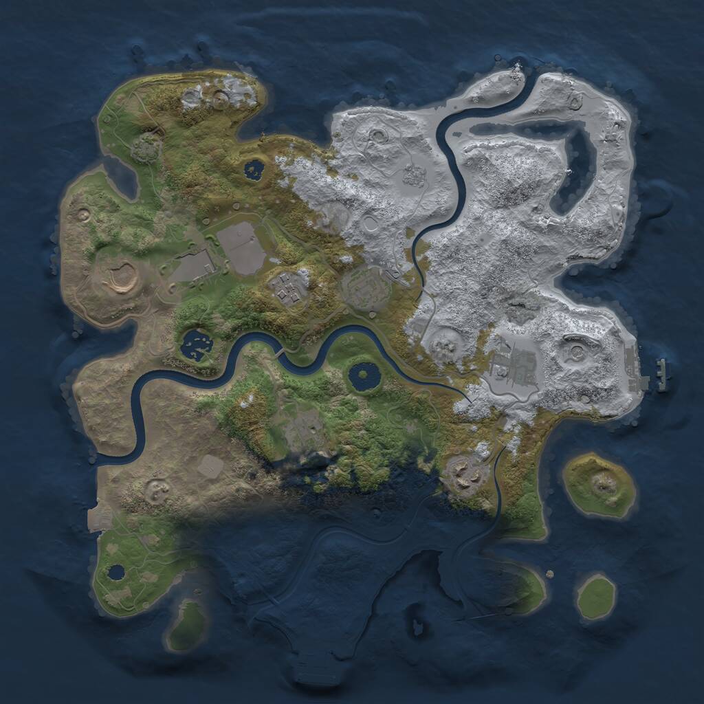 Rust Map: Procedural Map, Size: 3500, Seed: 900417876, 14 Monuments