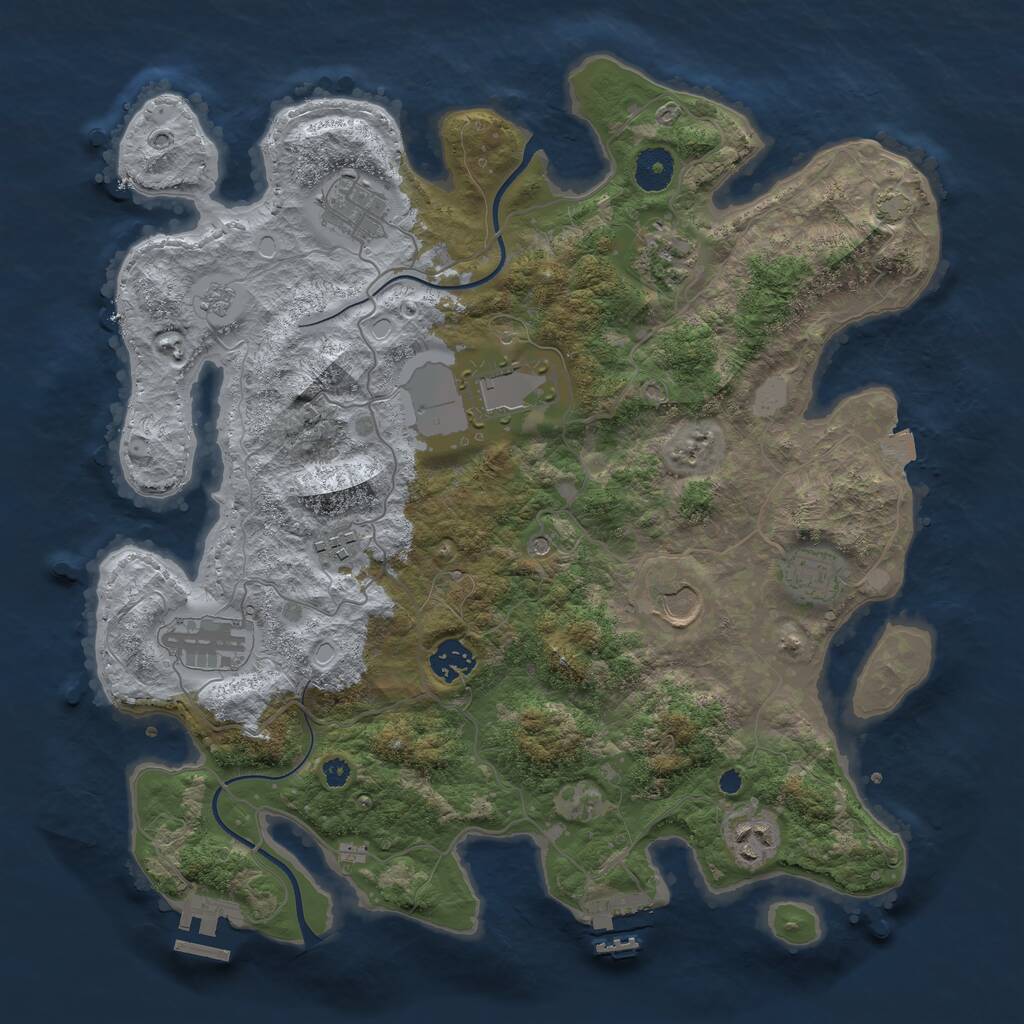Rust Map: Procedural Map, Size: 3700, Seed: 452589201, 15 Monuments
