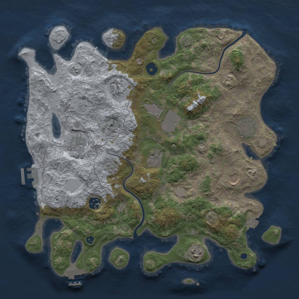 Rust Map: Procedural Map, Size: 3750, Seed: 1492934641, 15 Monuments