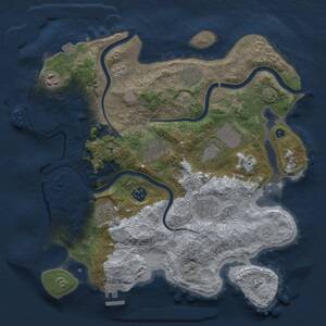 Thumbnail Rust Map: Procedural Map, Size: 3500, Seed: 85894939, 14 Monuments