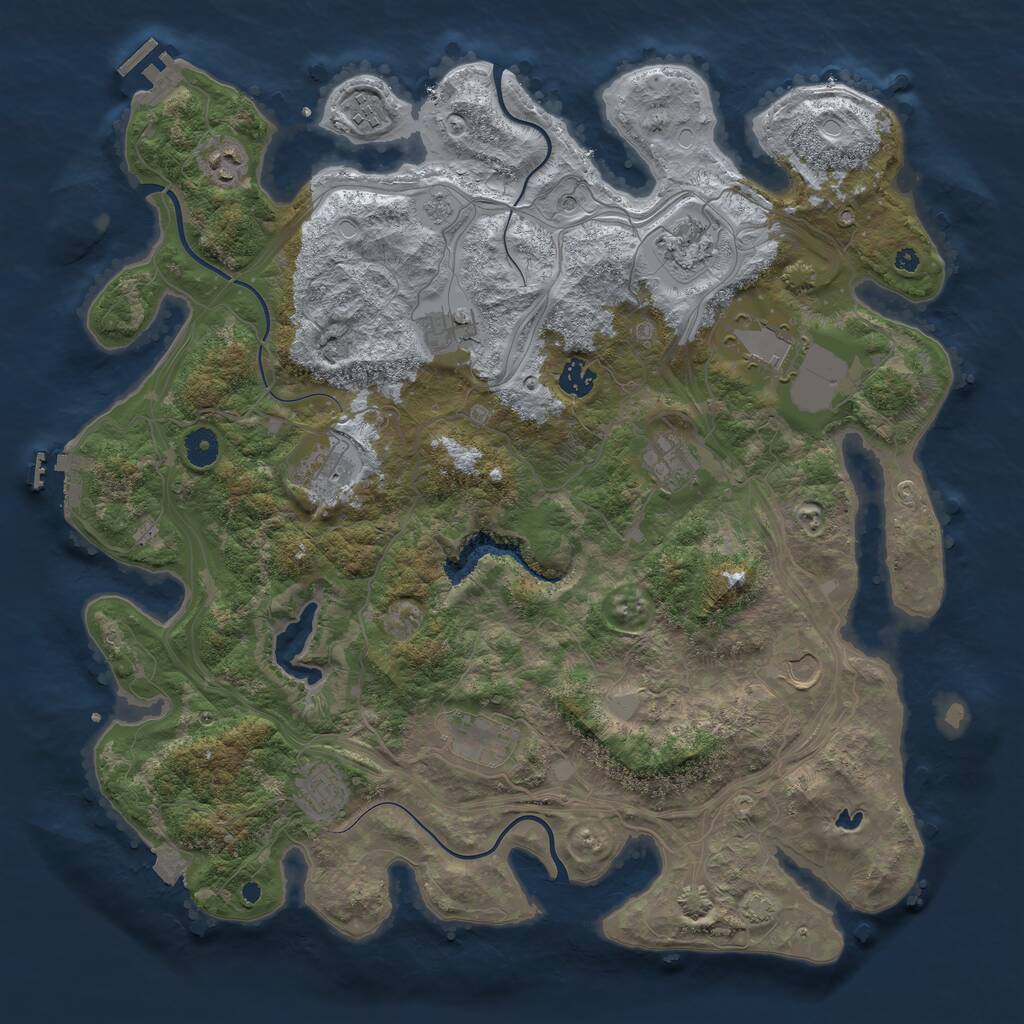 Rust Map: Procedural Map, Size: 4250, Seed: 682518176, 17 Monuments