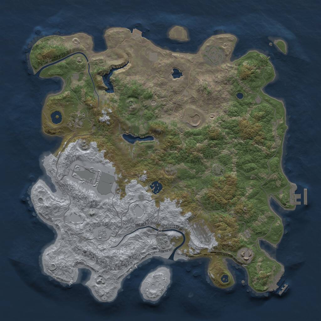 Rust Map: Procedural Map, Size: 4000, Seed: 1488111989, 14 Monuments