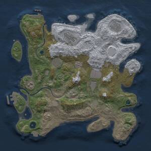 Thumbnail Rust Map: Procedural Map, Size: 3500, Seed: 124205762, 13 Monuments