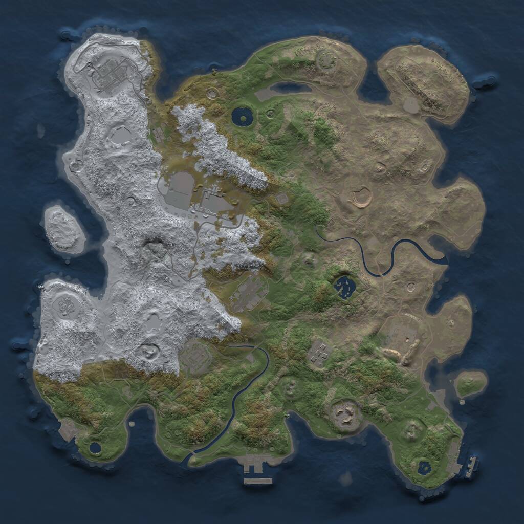 Rust Map: Procedural Map, Size: 3750, Seed: 855303275, 15 Monuments