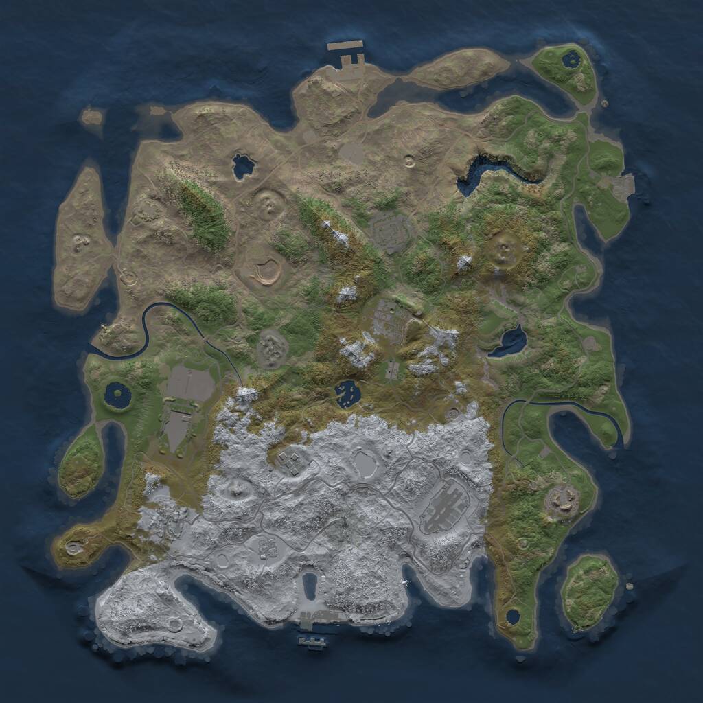 Rust Map: Procedural Map, Size: 4000, Seed: 202502204, 15 Monuments