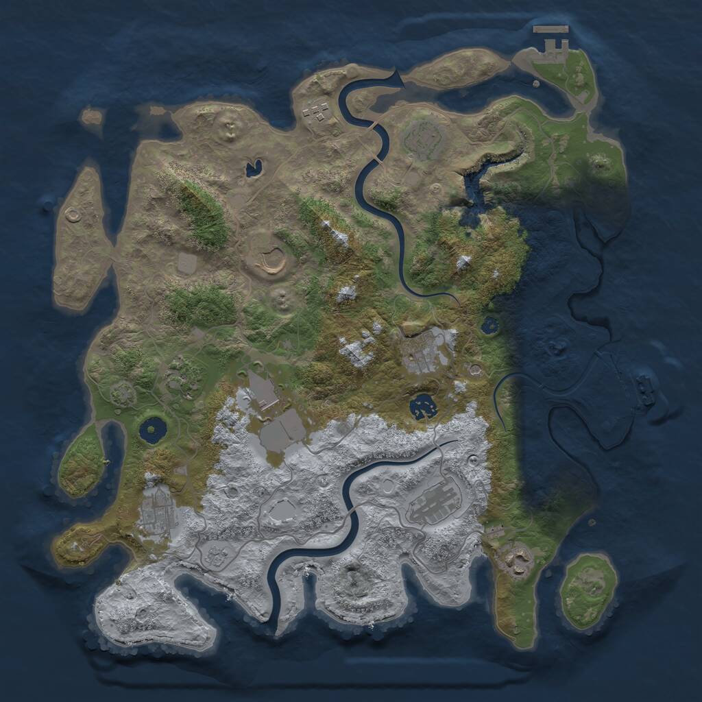 Rust Map: Procedural Map, Size: 4000, Seed: 202502204, 16 Monuments