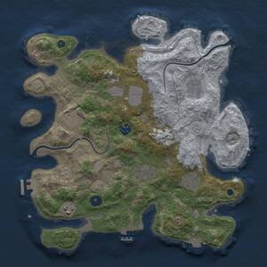 Thumbnail Rust Map: Procedural Map, Size: 3500, Seed: 2031958760, 14 Monuments