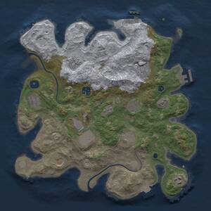Thumbnail Rust Map: Procedural Map, Size: 3500, Seed: 57985857, 16 Monuments