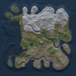Thumbnail Rust Map: Procedural Map, Size: 3700, Seed: 1587348446, 13 Monuments