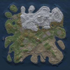 Thumbnail Rust Map: Procedural Map, Size: 3700, Seed: 1587348446, 15 Monuments
