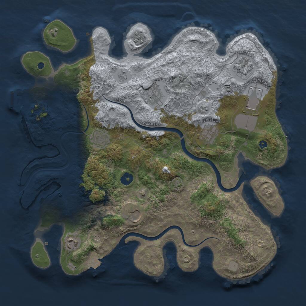 Rust Map: Procedural Map, Size: 3700, Seed: 1587348446, 13 Monuments