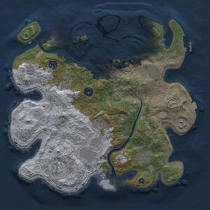 Thumbnail Rust Map: Procedural Map, Size: 3500, Seed: 1851678989, 14 Monuments