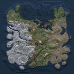 Thumbnail Rust Map: Procedural Map, Size: 4000, Seed: 1376053145, 15 Monuments