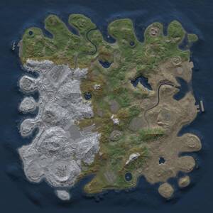 Thumbnail Rust Map: Procedural Map, Size: 4000, Seed: 1376053145, 16 Monuments
