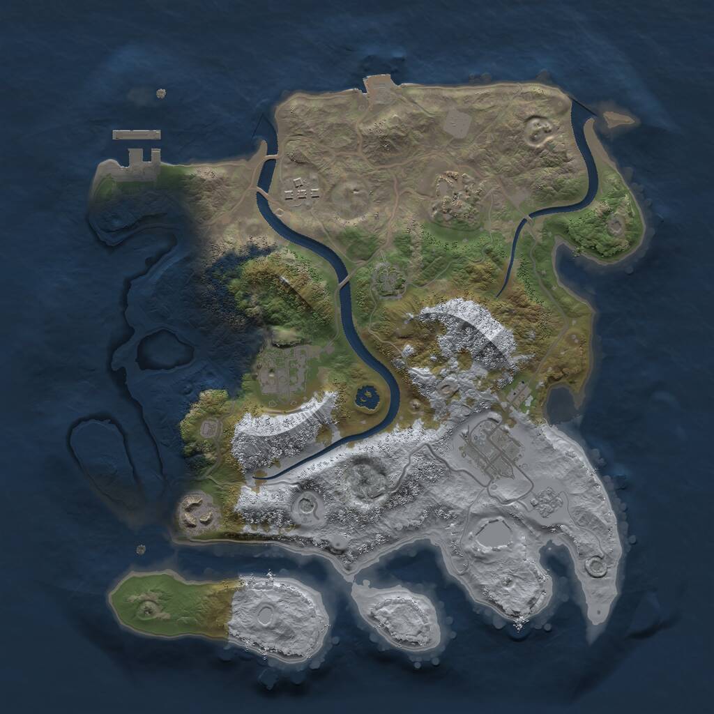 Rust Map: Procedural Map, Size: 3000, Seed: 441106133, 10 Monuments