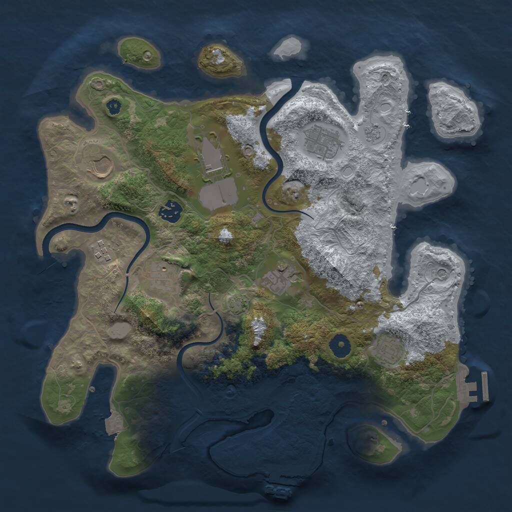 Rust Map: Procedural Map, Size: 3500, Seed: 20250220, 14 Monuments