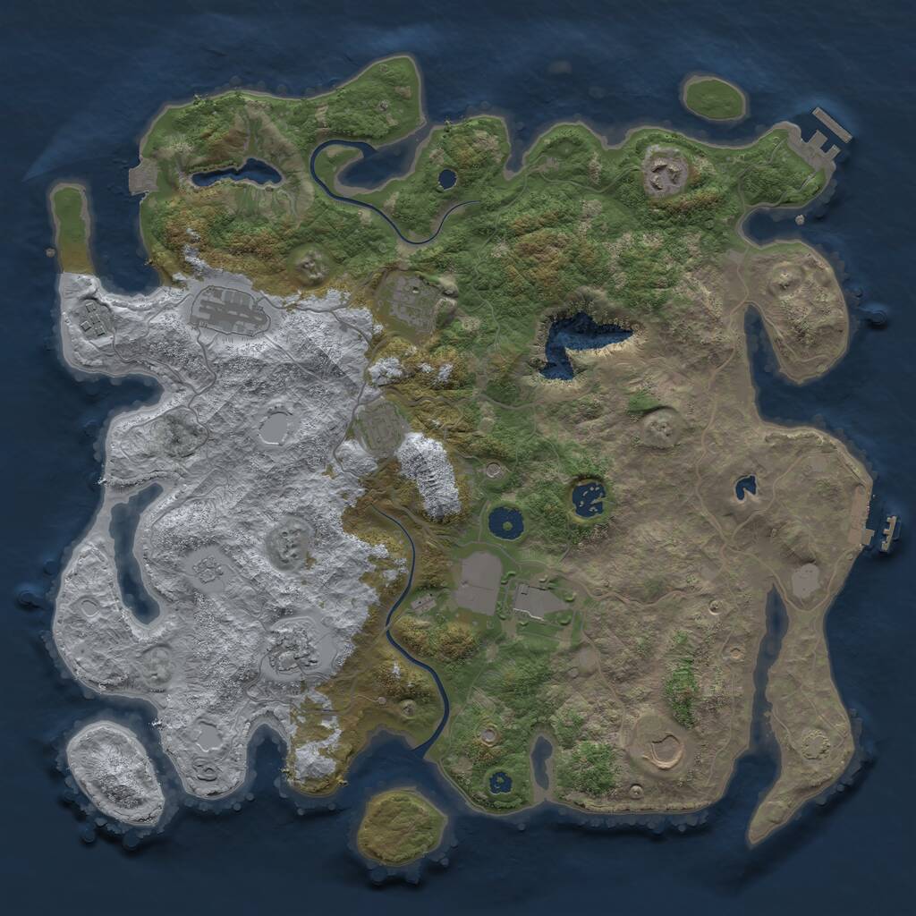 Rust Map: Procedural Map, Size: 4000, Seed: 222198307, 15 Monuments