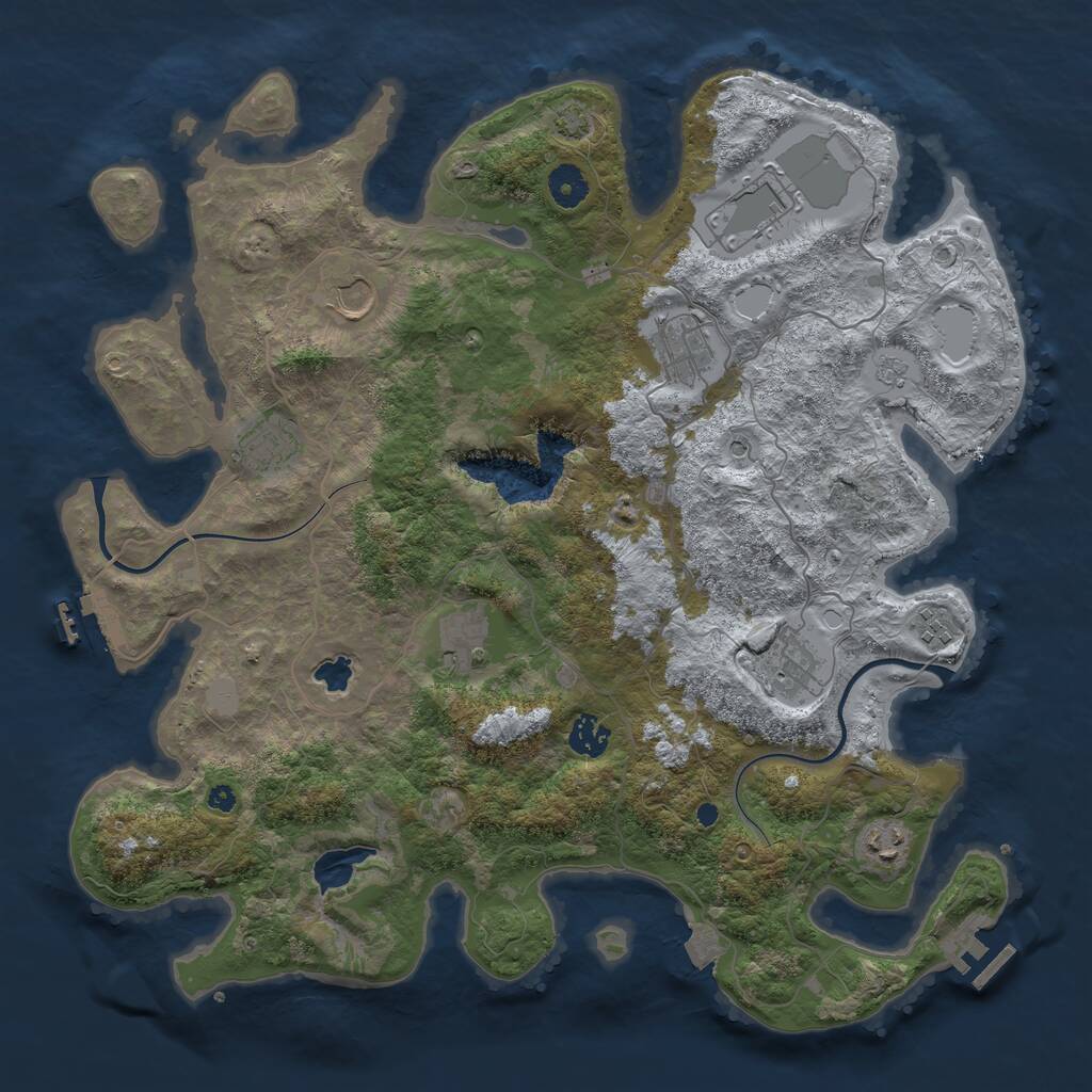Rust Map: Procedural Map, Size: 4000, Seed: 18385, 15 Monuments