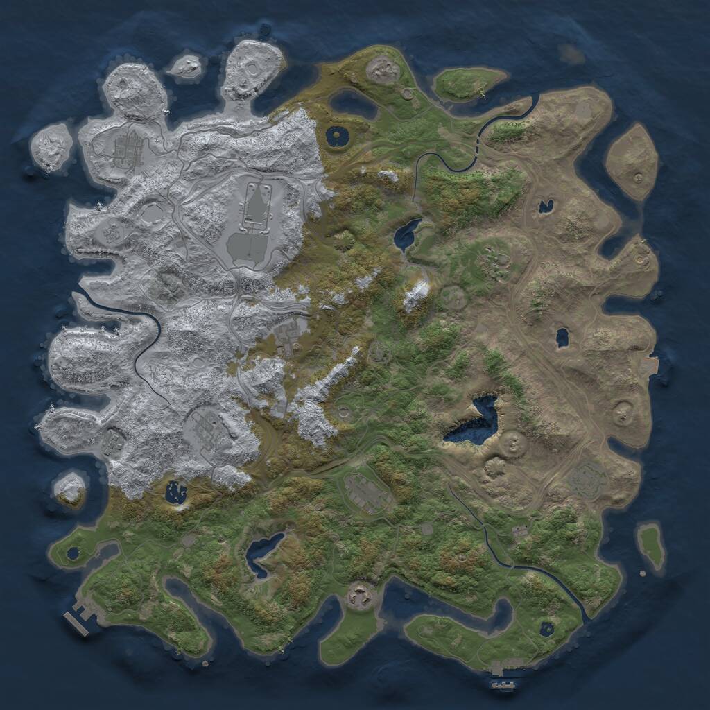 Rust Map: Procedural Map, Size: 4750, Seed: 1505455561, 16 Monuments