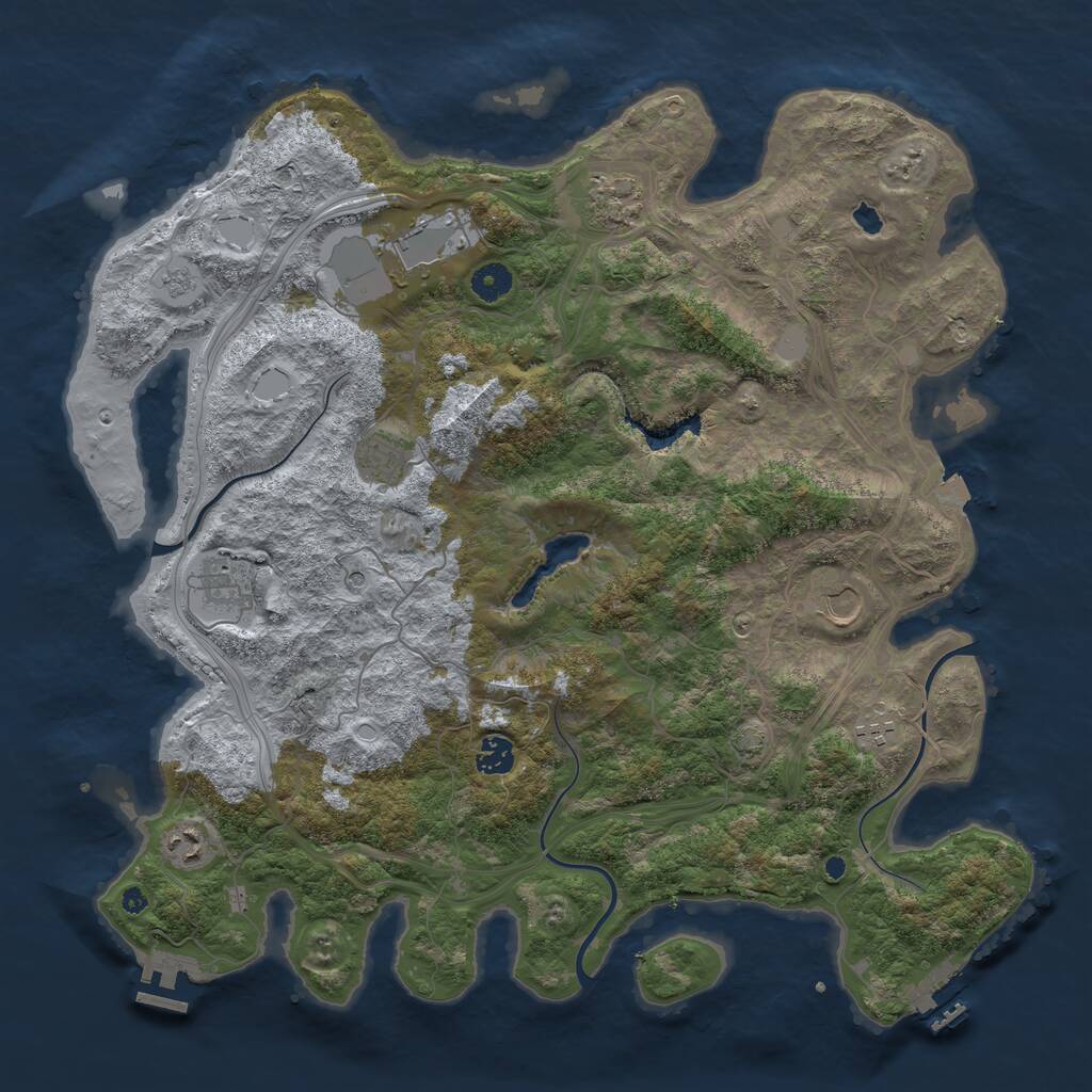 Rust Map: Procedural Map, Size: 4250, Seed: 124949, 14 Monuments