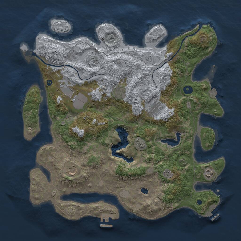 Rust Map: Procedural Map, Size: 4000, Seed: 2099571740, 13 Monuments