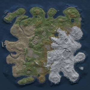 Thumbnail Rust Map: Procedural Map, Size: 3700, Seed: 377356142, 16 Monuments