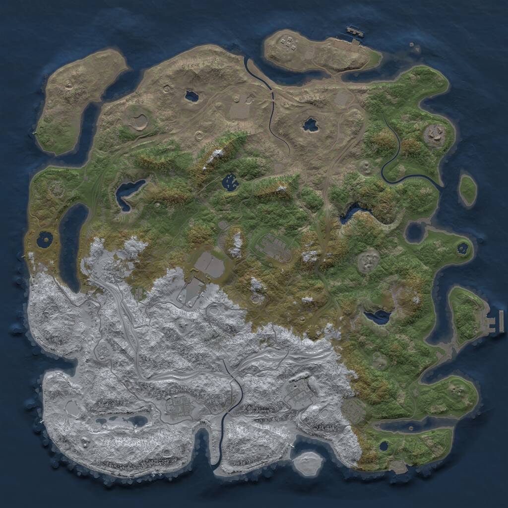 Rust Map: Procedural Map, Size: 4650, Seed: 1306566125, 17 Monuments