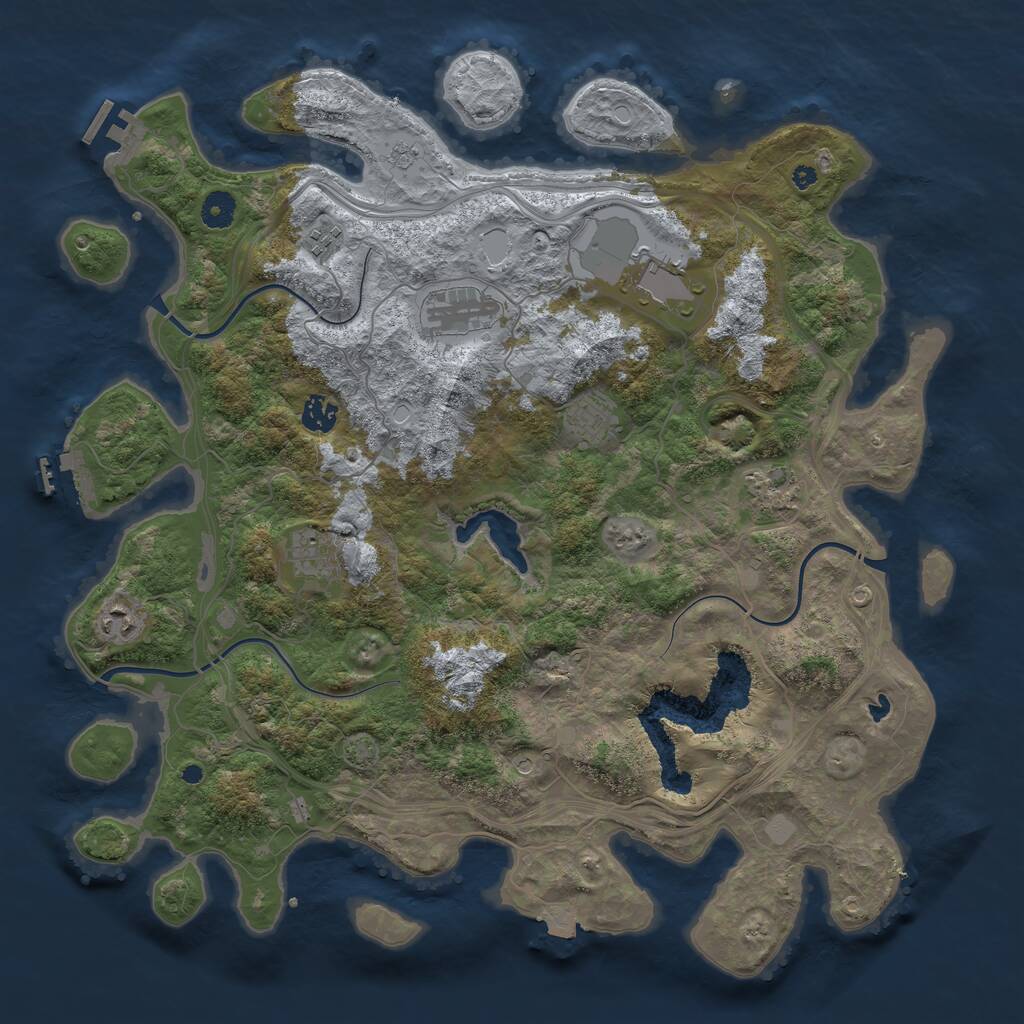 Rust Map: Procedural Map, Size: 4250, Seed: 98834578, 14 Monuments