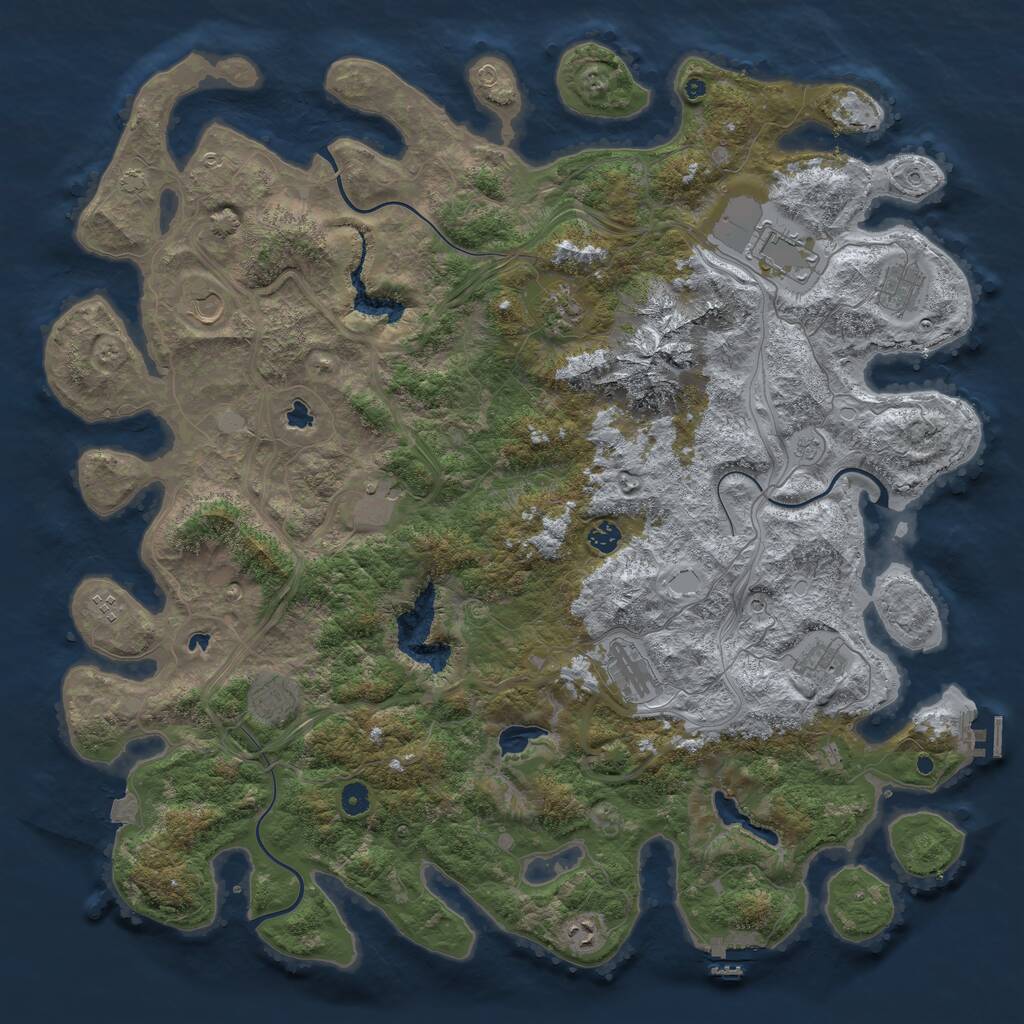Rust Map: Procedural Map, Size: 5000, Seed: 99019700, 17 Monuments