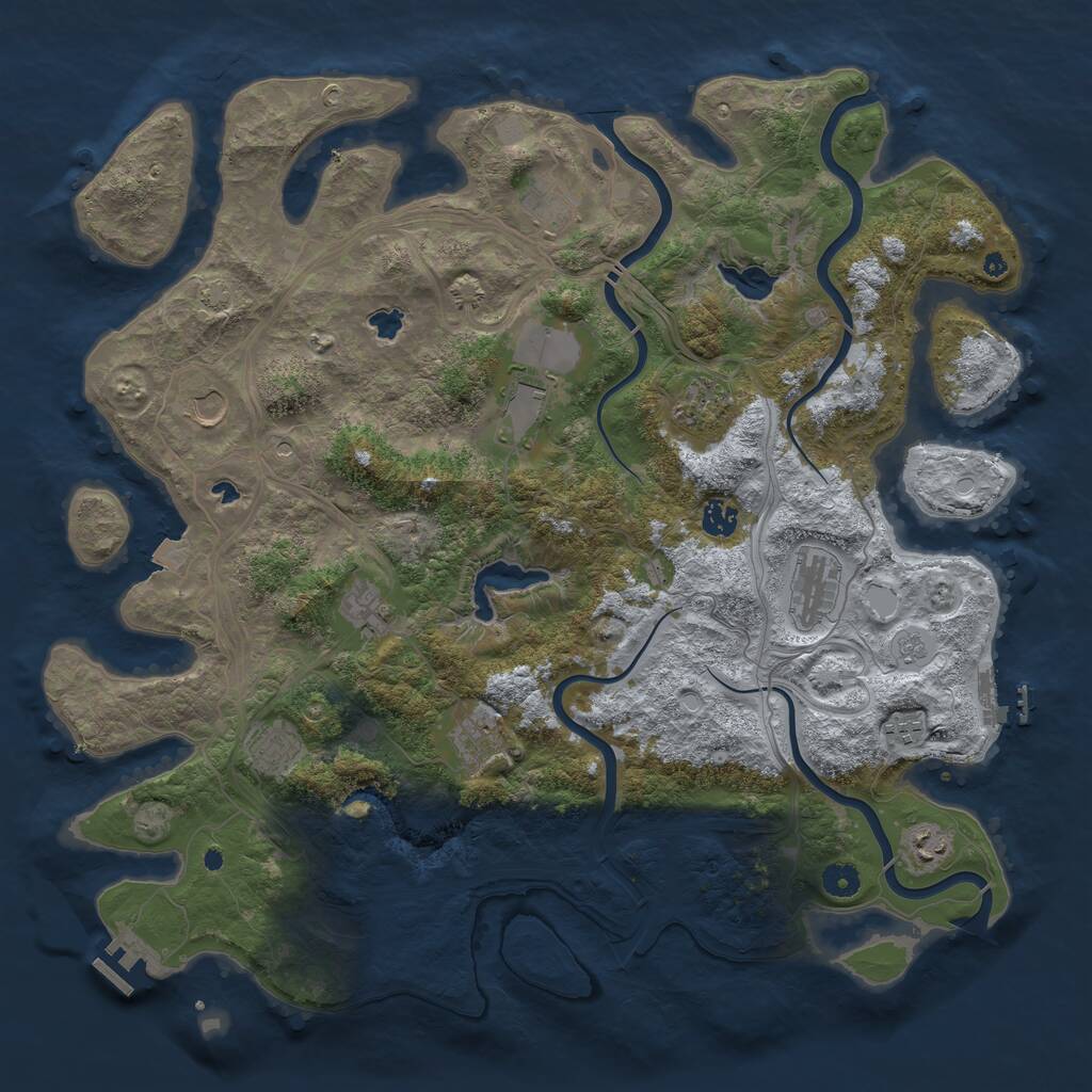 Rust Map: Procedural Map, Size: 4500, Seed: 940254838, 17 Monuments