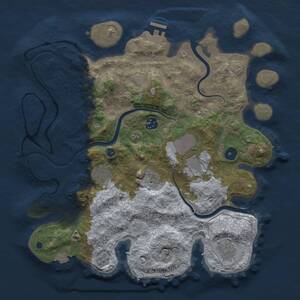 Thumbnail Rust Map: Procedural Map, Size: 3600, Seed: 1626003502, 11 Monuments