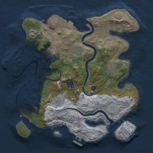 Thumbnail Rust Map: Procedural Map, Size: 3200, Seed: 713708189, 13 Monuments