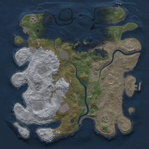 Thumbnail Rust Map: Procedural Map, Size: 3750, Seed: 297744830, 15 Monuments