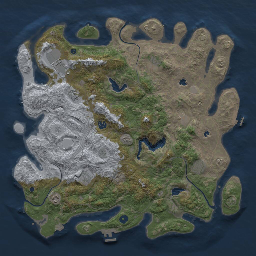 Rust Map: Procedural Map, Size: 4500, Seed: 157675005, 15 Monuments