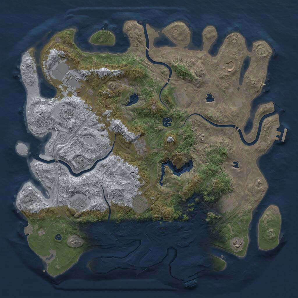 Rust Map: Procedural Map, Size: 4500, Seed: 157675005, 17 Monuments