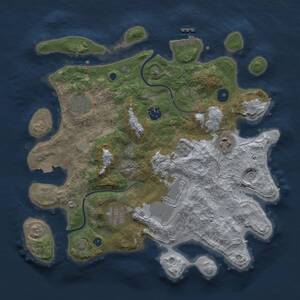 Thumbnail Rust Map: Procedural Map, Size: 3500, Seed: 946149943, 11 Monuments