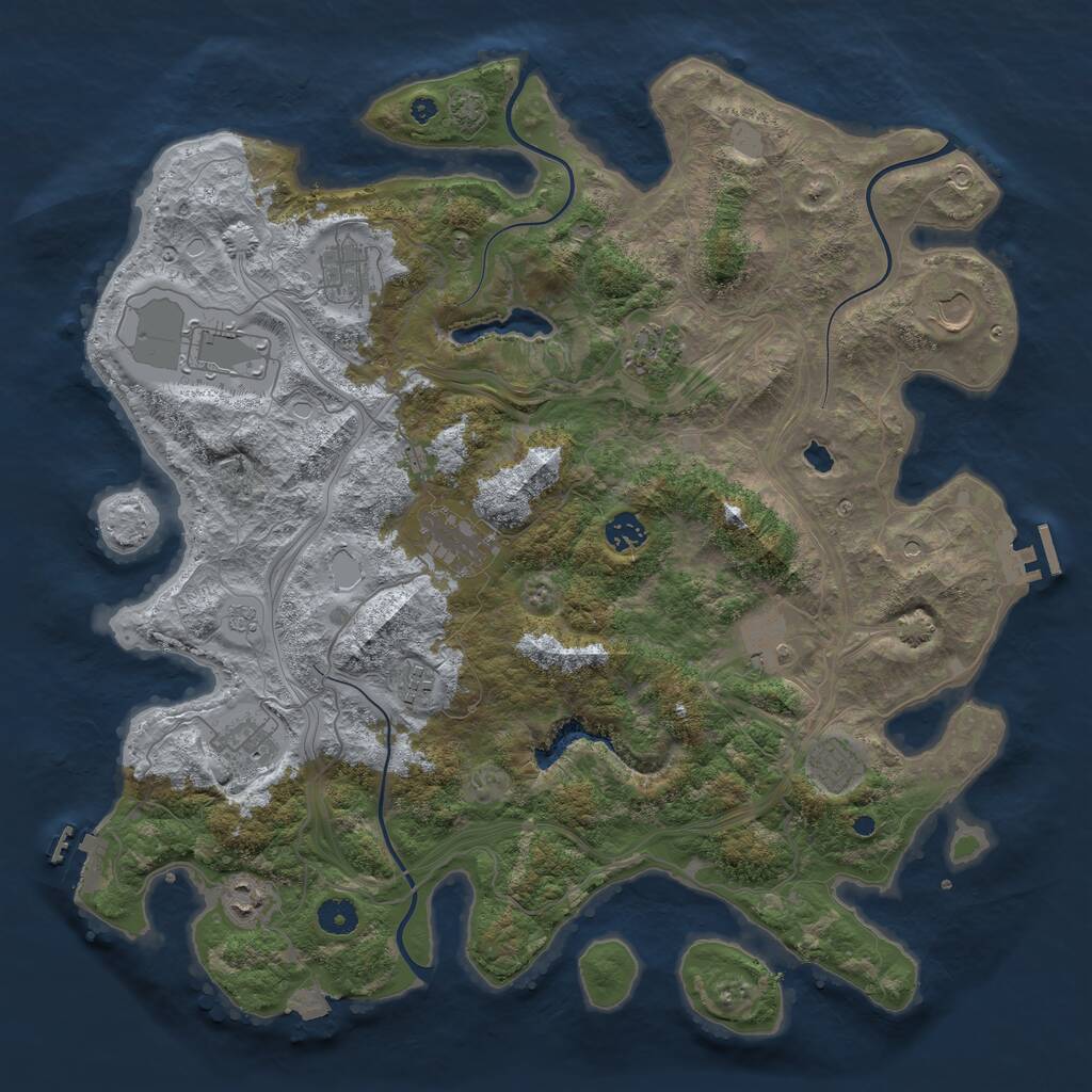 Rust Map: Procedural Map, Size: 4250, Seed: 799828251, 17 Monuments