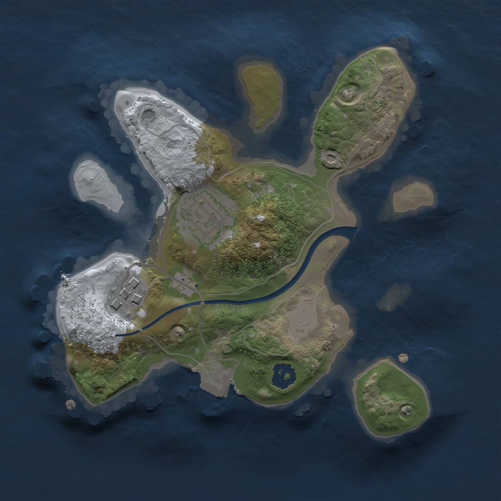 Rust Map: Procedural Map, Size: 2000, Seed: 1551380689, 3 Monuments