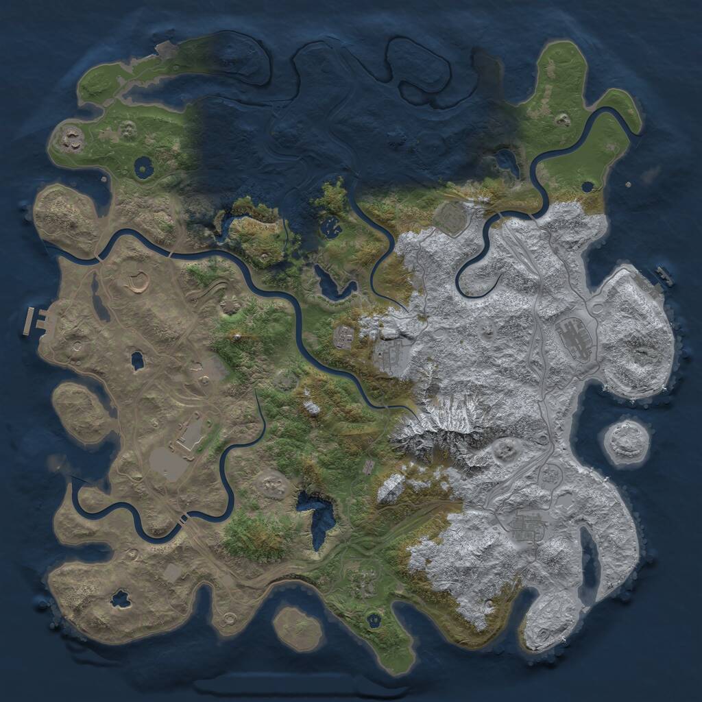 Rust Map: Procedural Map, Size: 5000, Seed: 824959, 17 Monuments