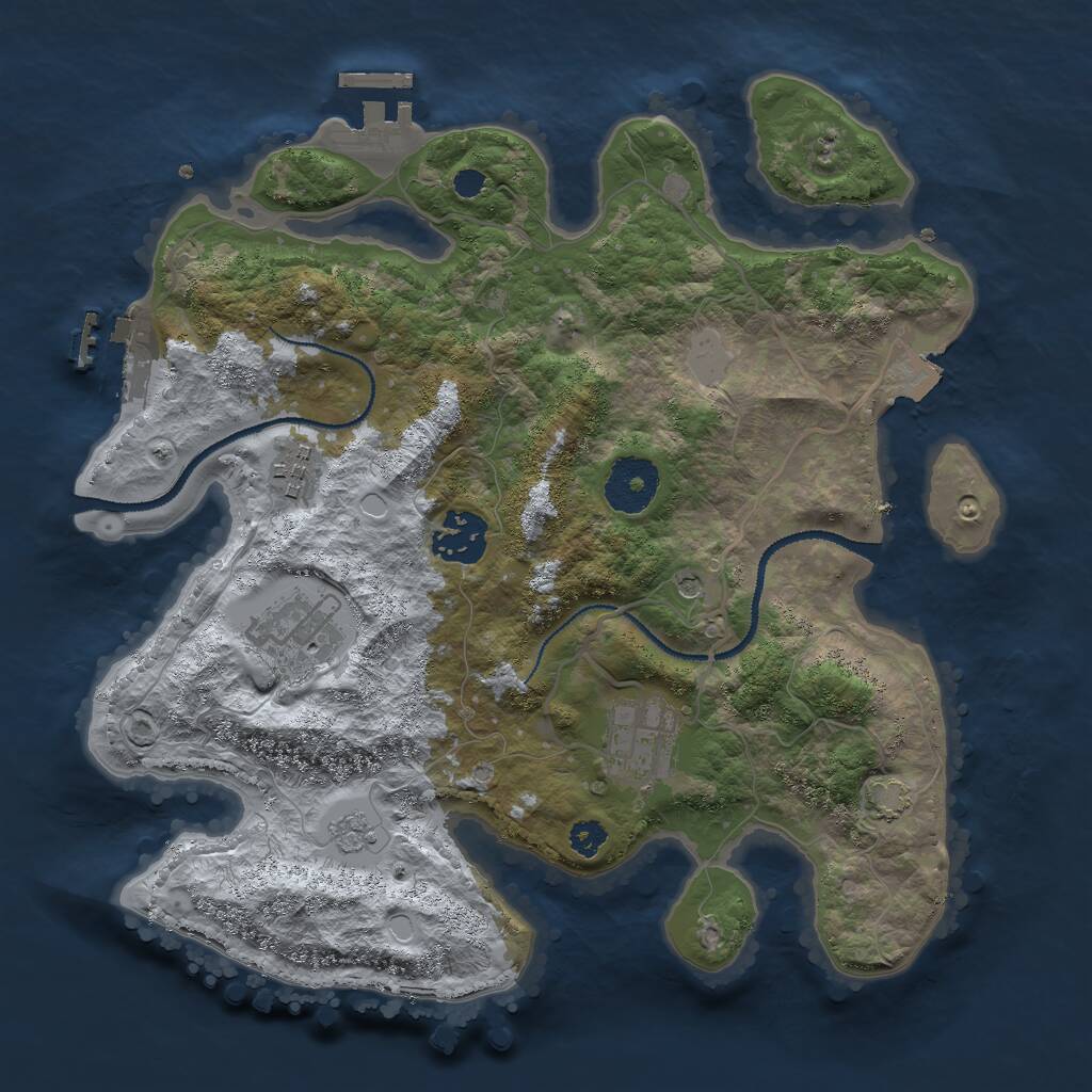 Rust Map: Procedural Map, Size: 3000, Seed: 154873106, 10 Monuments