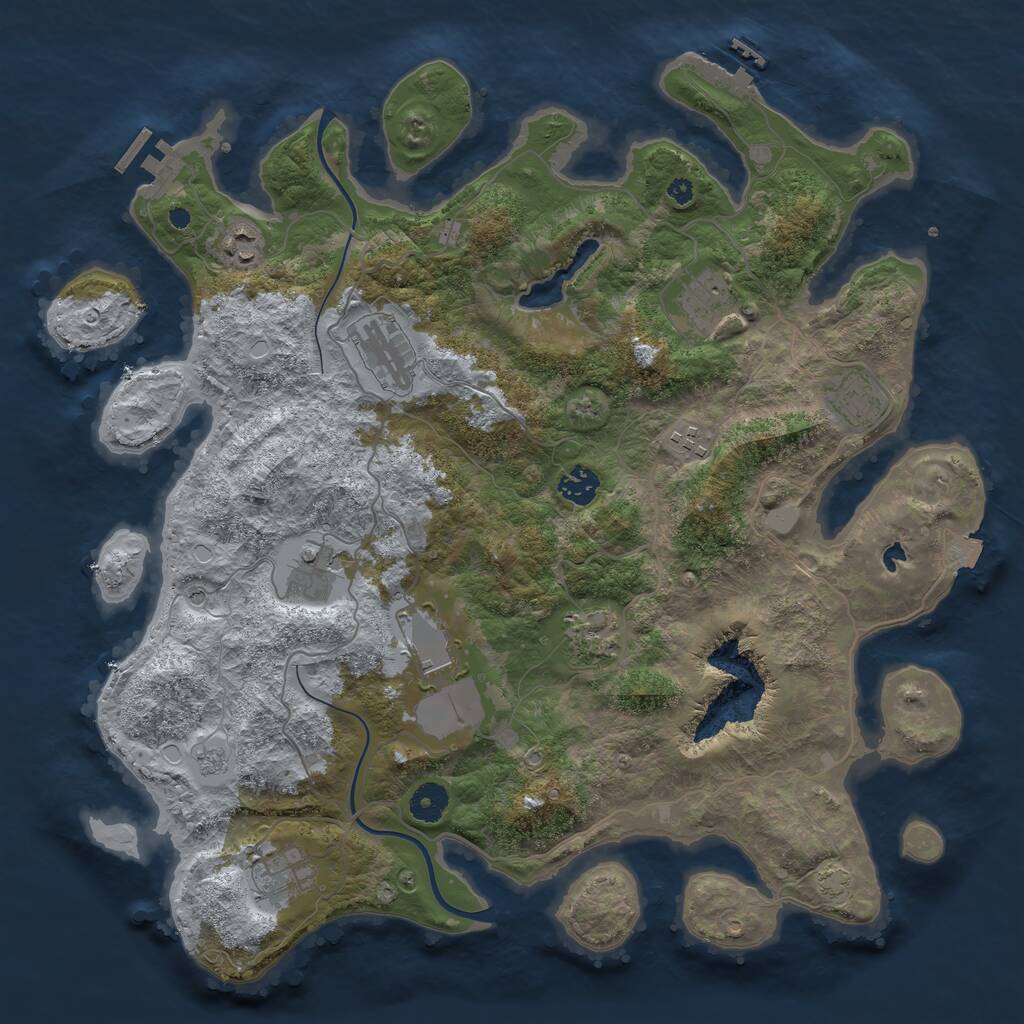 Rust Map: Procedural Map, Size: 4000, Seed: 987348384, 16 Monuments