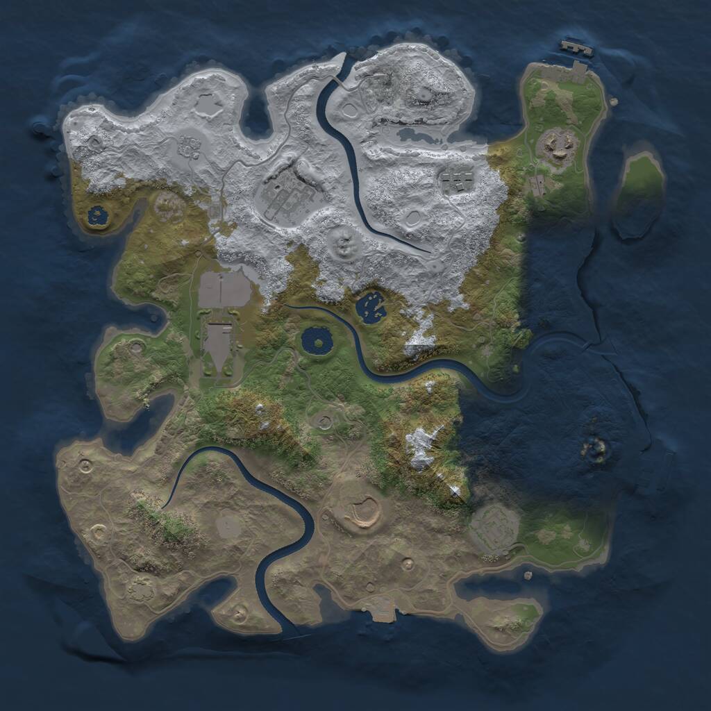 Rust Map: Procedural Map, Size: 3500, Seed: 1058492, 13 Monuments