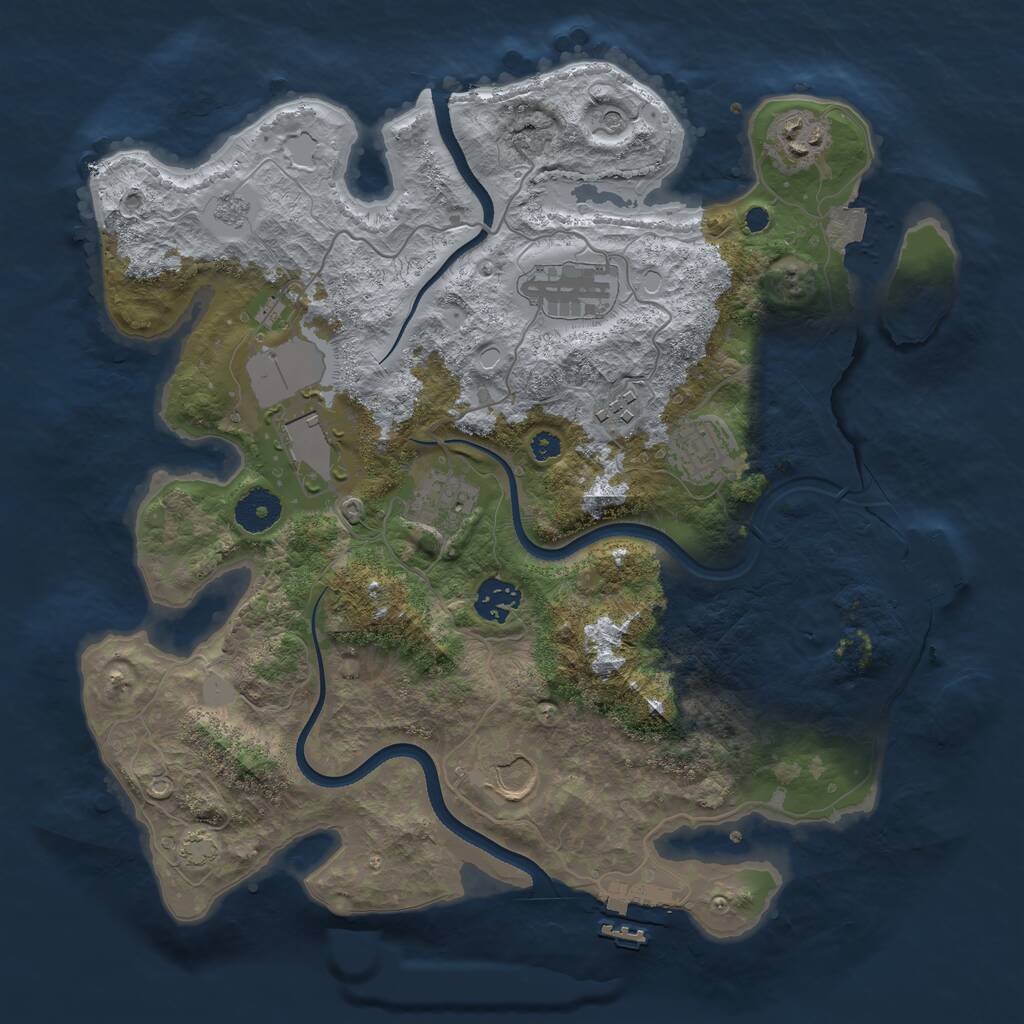 Rust Map: Procedural Map, Size: 3500, Seed: 1058492, 14 Monuments