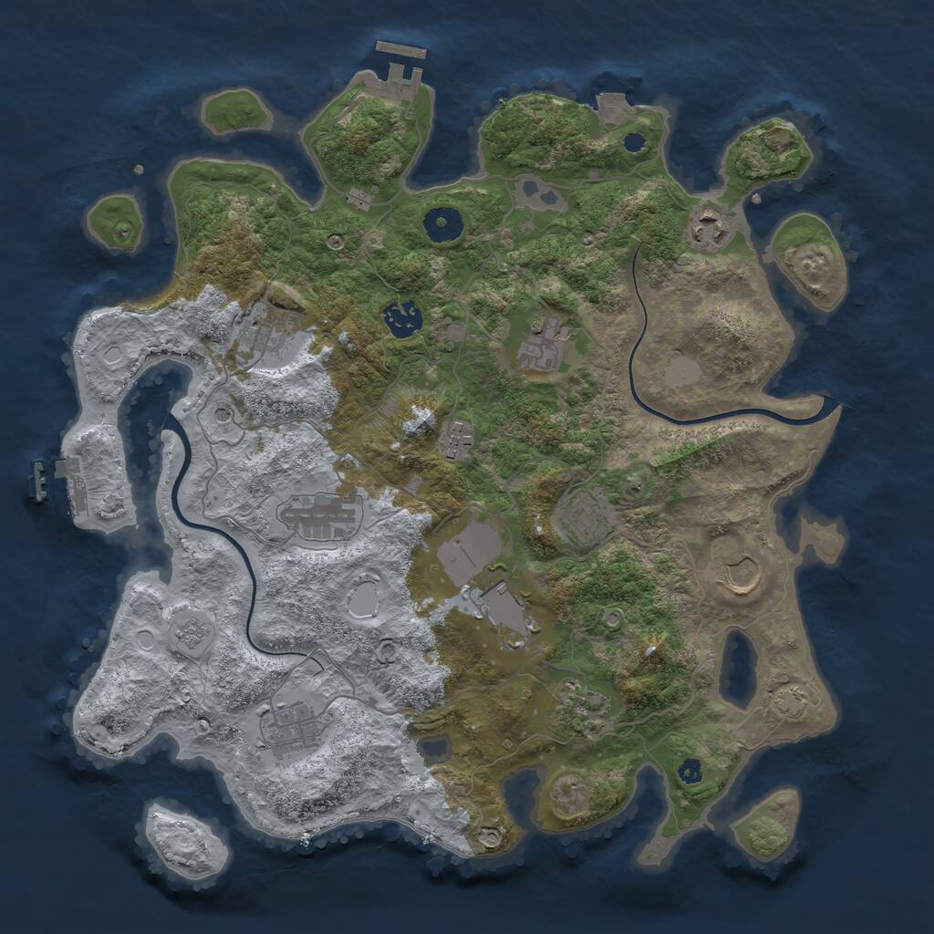 Rust Map: Procedural Map, Size: 3750, Seed: 2035035575, 17 Monuments