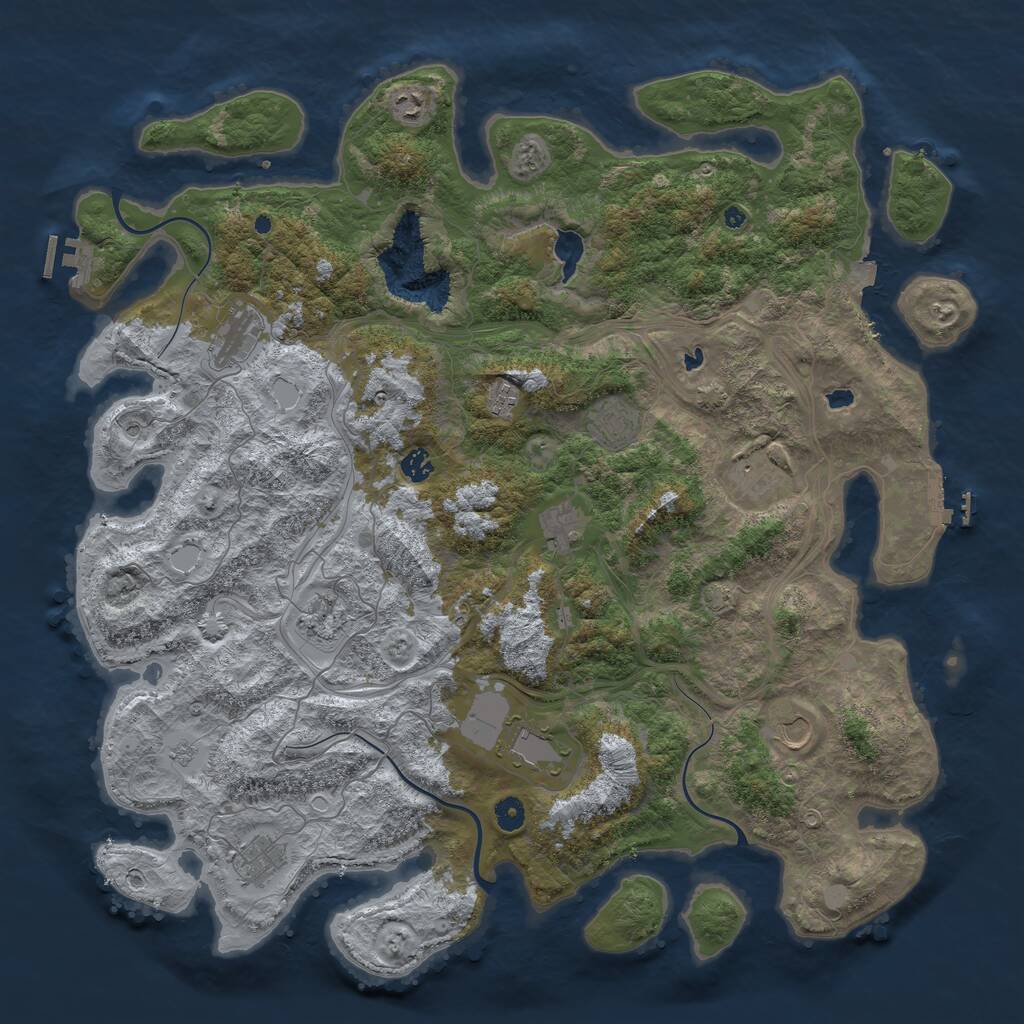 Rust Map: Procedural Map, Size: 4800, Seed: 80107472, 17 Monuments